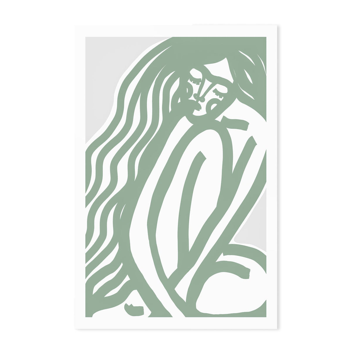 wall-art-print-canvas-poster-framed-The Silence, Sage Style , By Treechild-GIOIA-WALL-ART