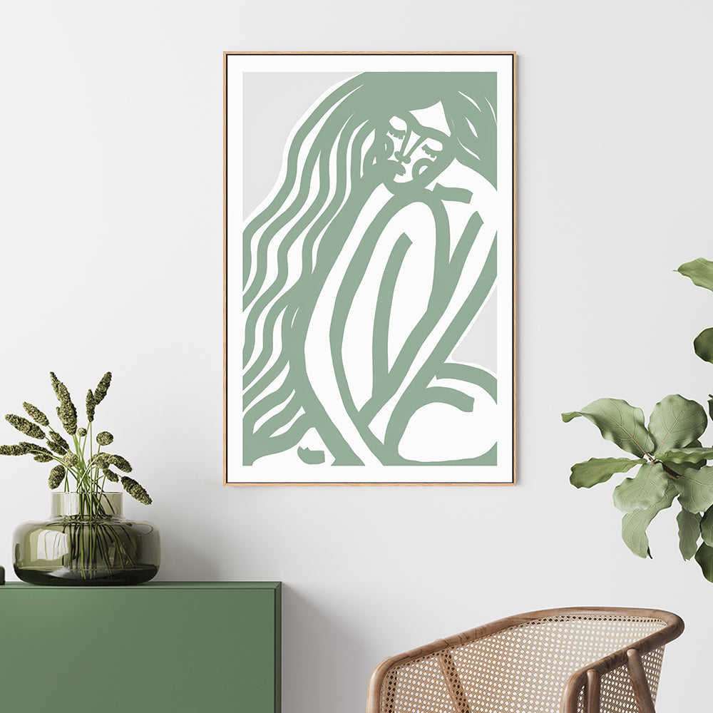 wall-art-print-canvas-poster-framed-The Silence, Sage Style , By Treechild-GIOIA-WALL-ART