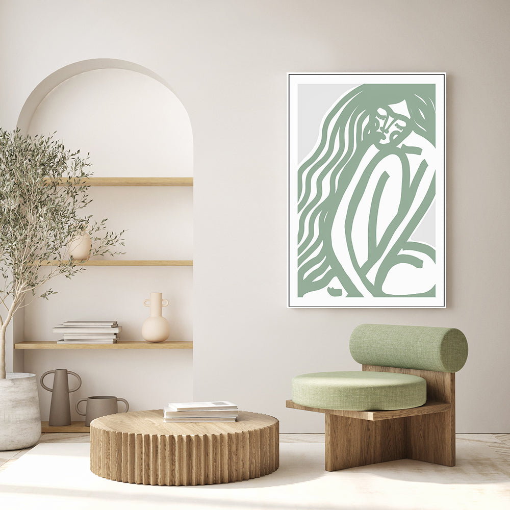 wall-art-print-canvas-poster-framed-The Silence, Sage Style , By Treechild-GIOIA-WALL-ART