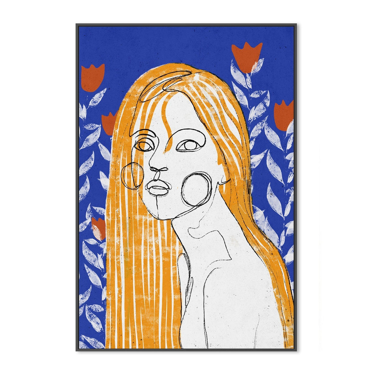 wall-art-print-canvas-poster-framed-The Tulip Girl , By Treechild-GIOIA-WALL-ART