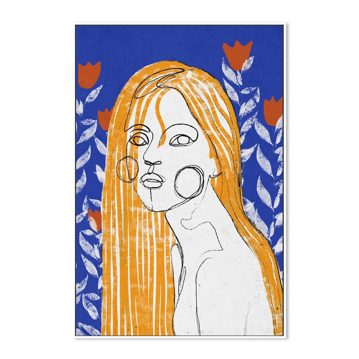 wall-art-print-canvas-poster-framed-The Tulip Girl , By Treechild-GIOIA-WALL-ART
