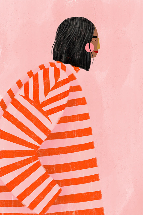 wall-art-print-canvas-poster-framed-The Woman With the Orange Stripes-1