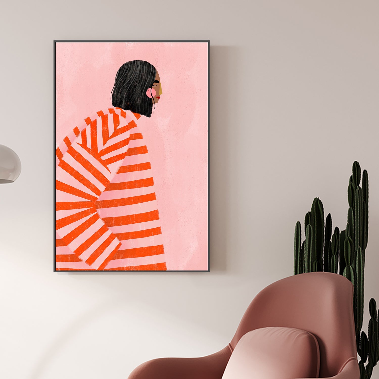 wall-art-print-canvas-poster-framed-The Woman With the Orange Stripes-2
