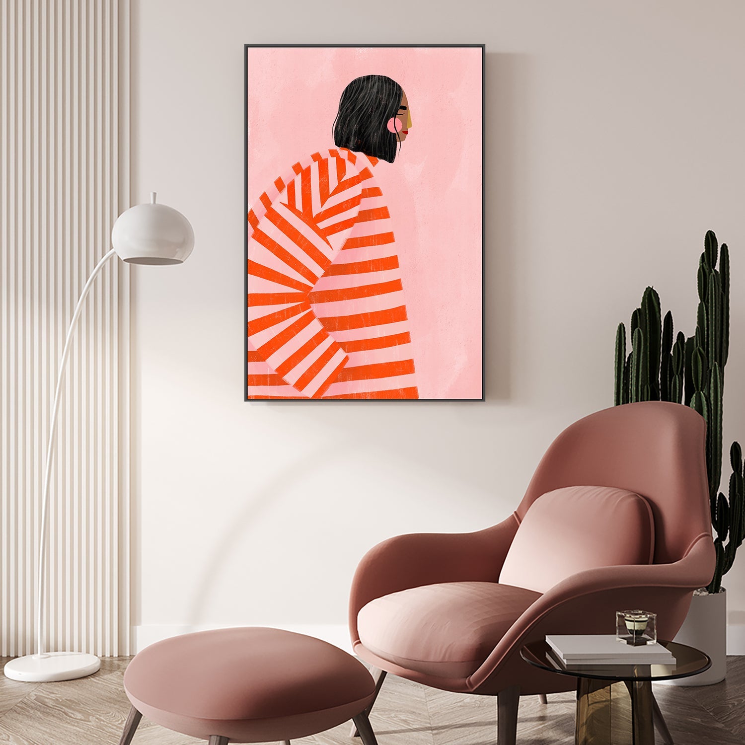 wall-art-print-canvas-poster-framed-The Woman With the Orange Stripes-7