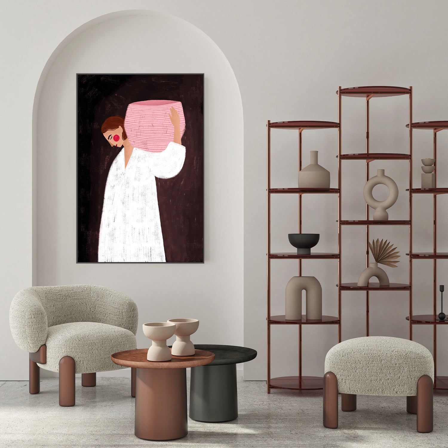 wall-art-print-canvas-poster-framed-The Woman with the Pink Basket-7