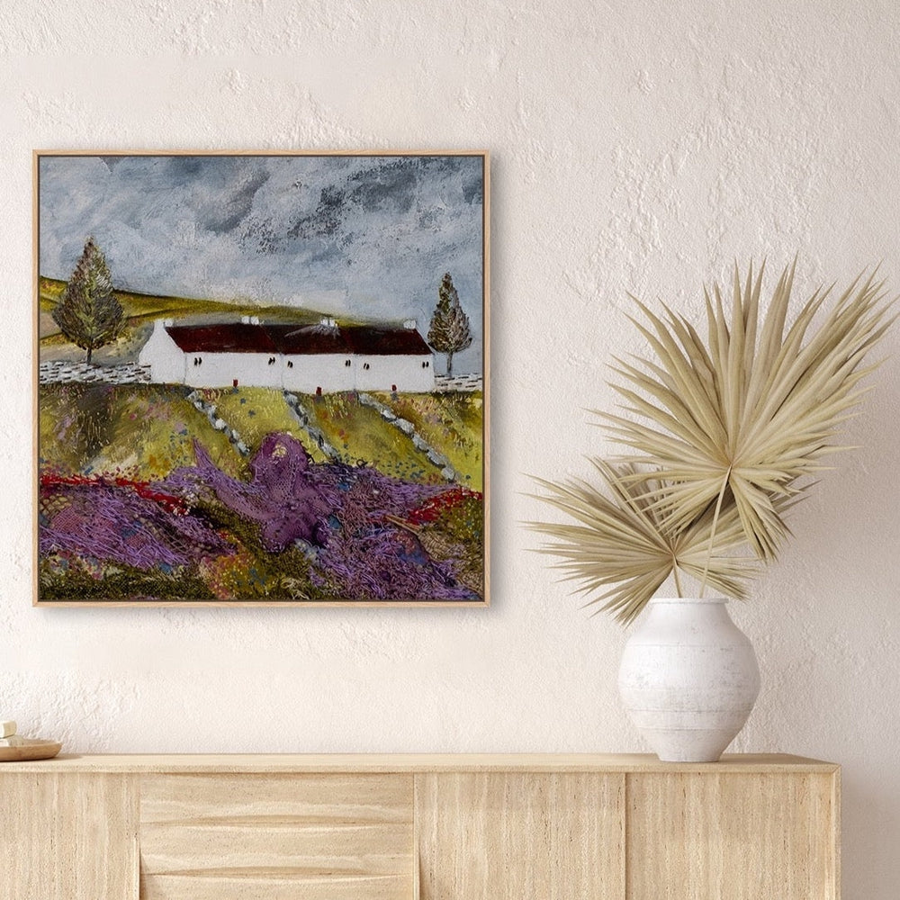 wall-art-print-canvas-poster-framed-Three Cottage Lane-by-Louise O'hara-Gioia Wall Art