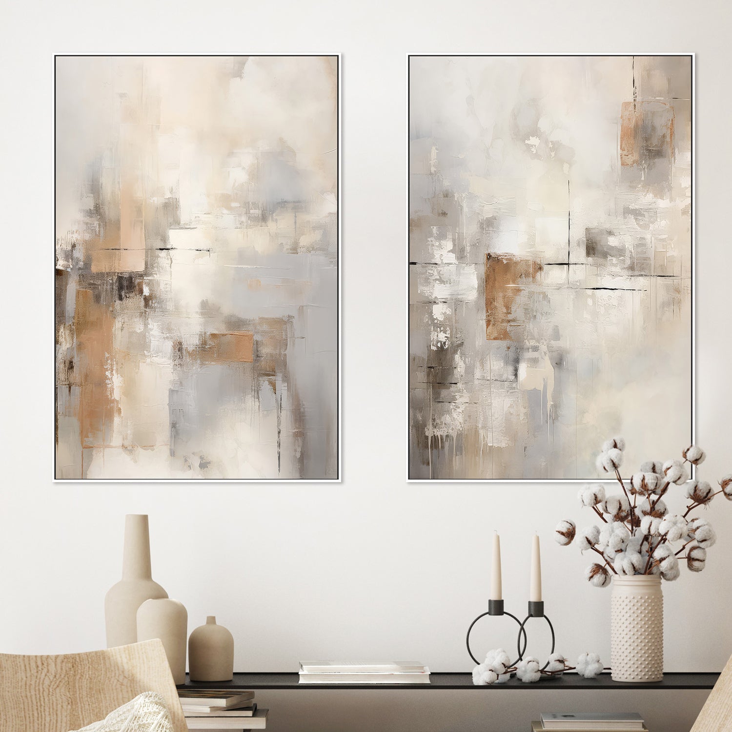 wall-art-print-canvas-poster-framed-Through The Mist, Style A & B, Set Of 2 , By Raymond Powers-2