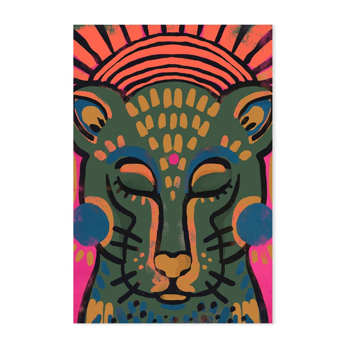 wall-art-print-canvas-poster-framed-Tiger, Coloured Version , By Treechild-GIOIA-WALL-ART