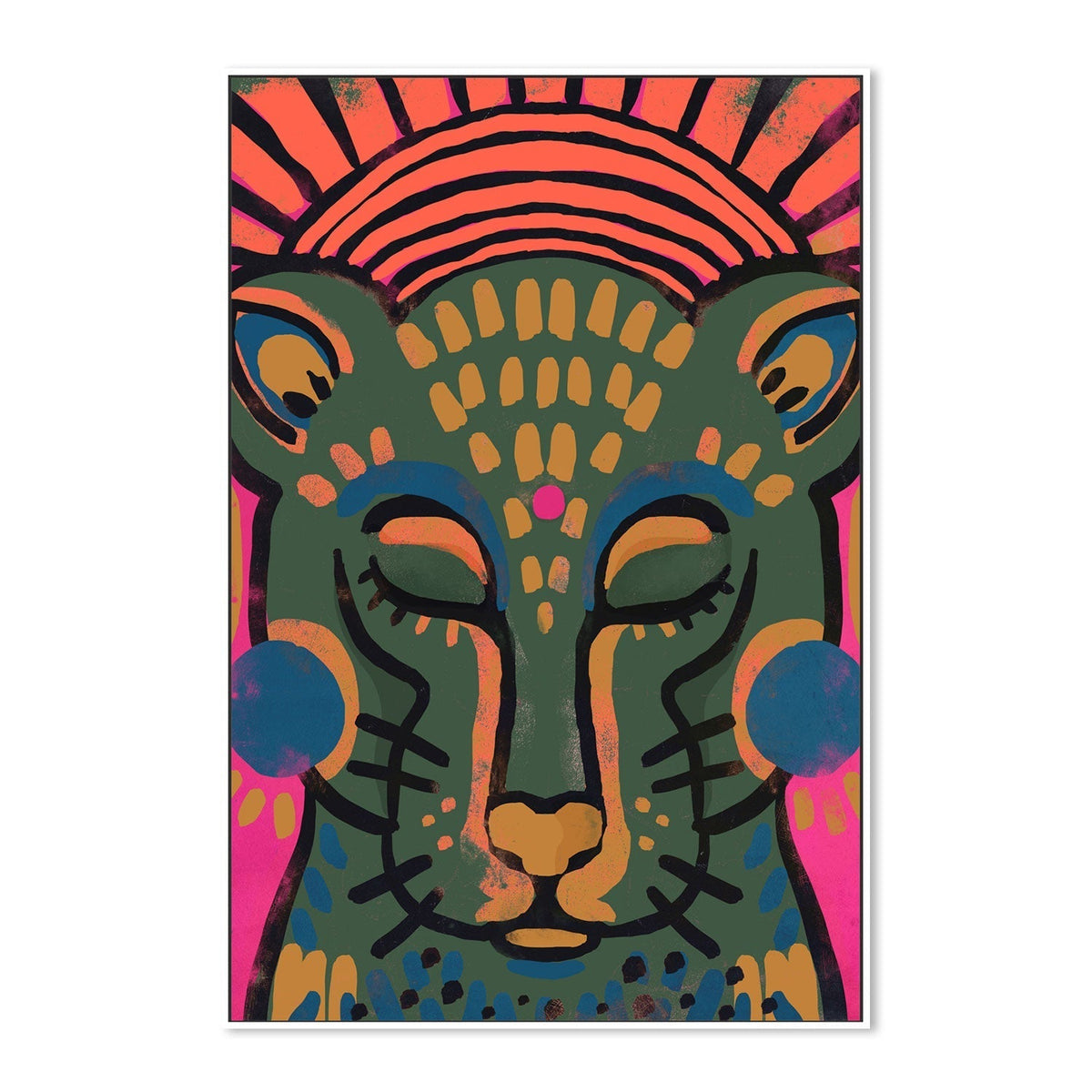 wall-art-print-canvas-poster-framed-Tiger, Coloured Version , By Treechild-GIOIA-WALL-ART