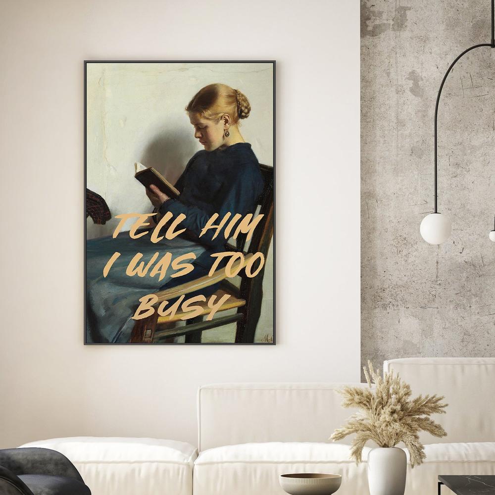 wall-art-print-canvas-poster-framed-Too Busy Reading-2