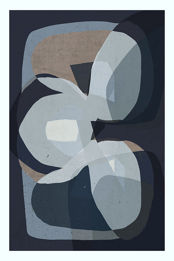 wall-art-print-canvas-poster-framed-Trio, Blue-1