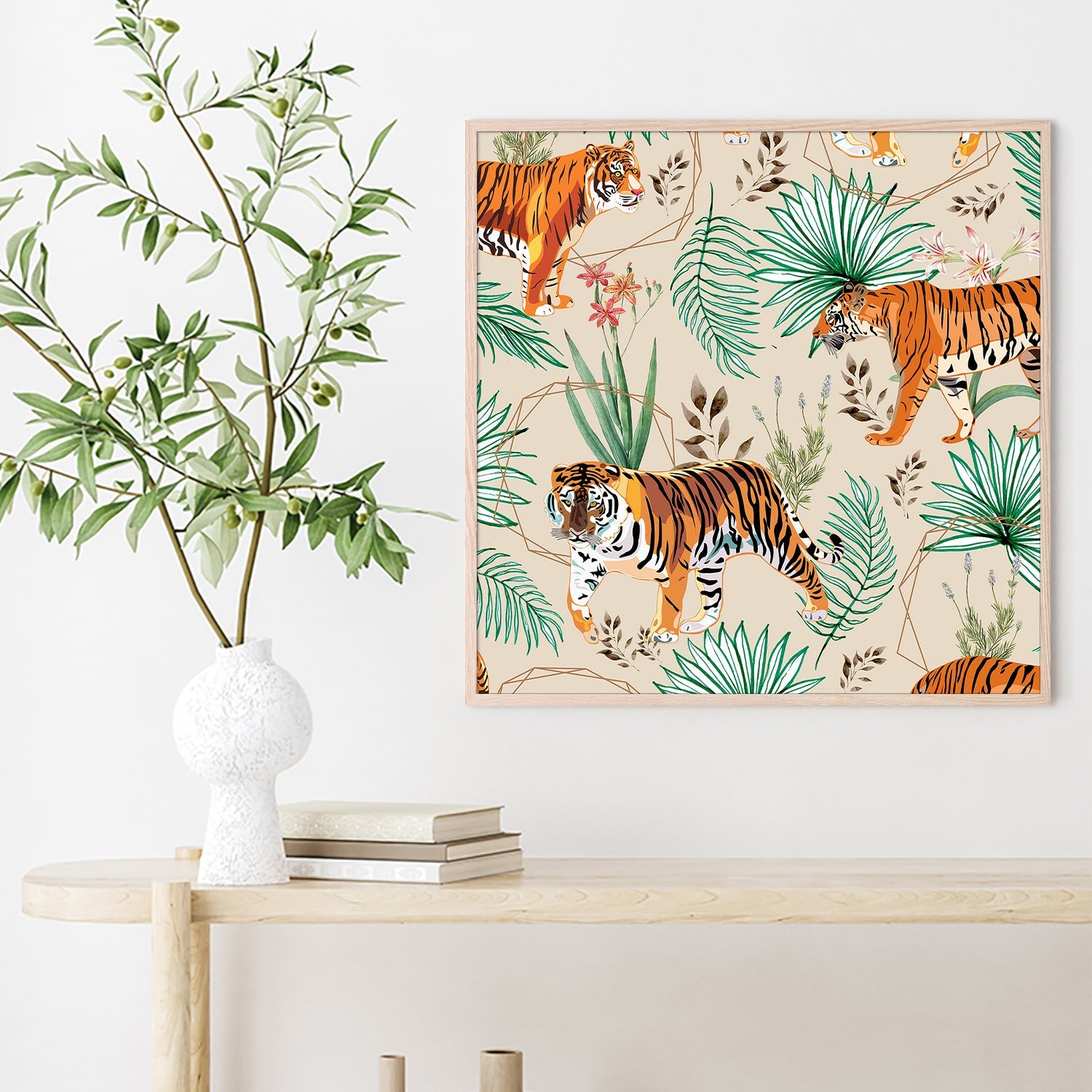 wall-art-print-canvas-poster-framed-Tropical and Tigers-2