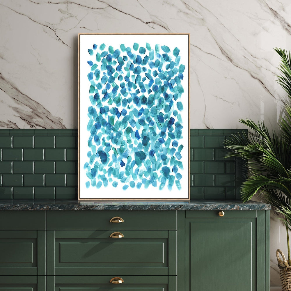 wall-art-print-canvas-poster-framed-Turquoise Downpour-by-Danushka Abeygoda-Gioia Wall Art