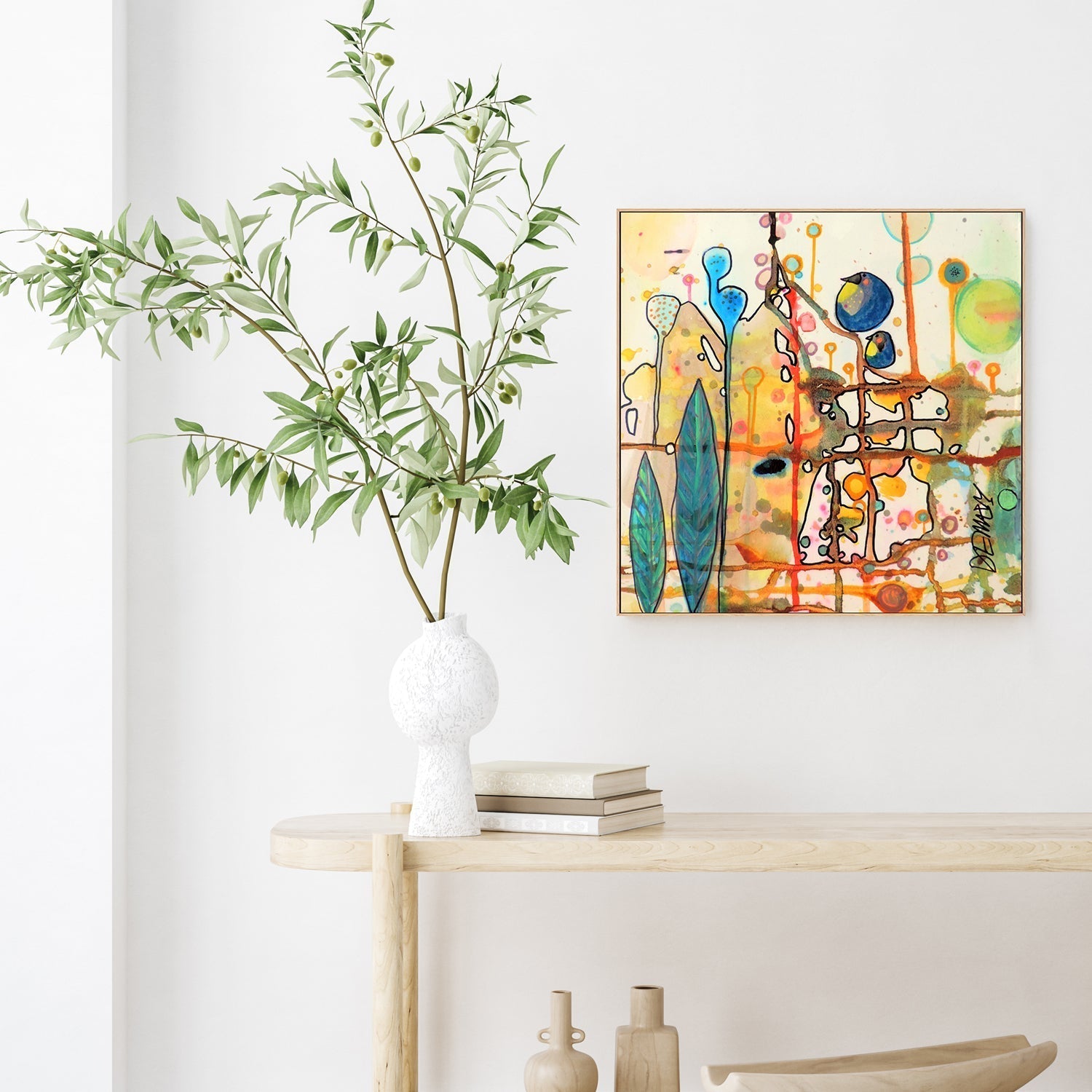 wall-art-print-canvas-poster-framed-Two Blue Birds-GIOIA-WALL-ART