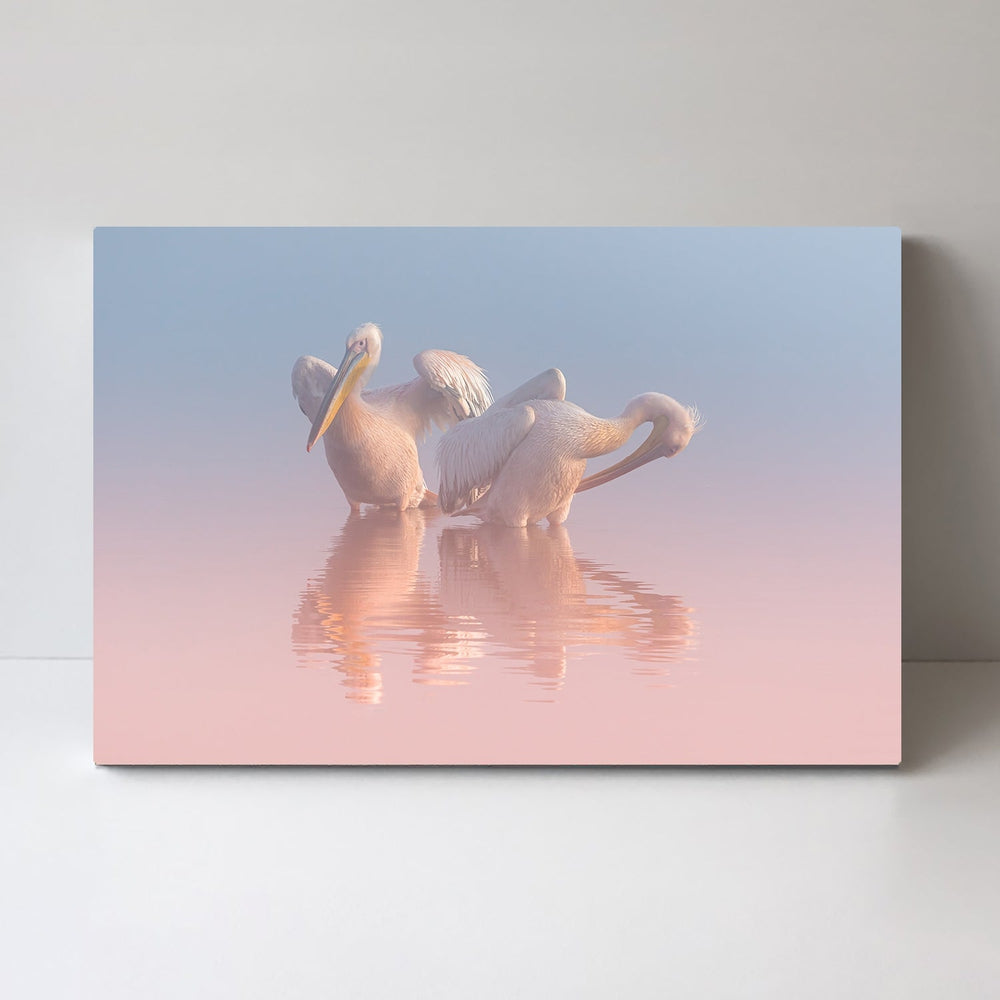 wall-art-print-canvas-poster-framed-Two Pelicans, By Natalia Rublina-by-Plus X Studio-Gioia Wall Art