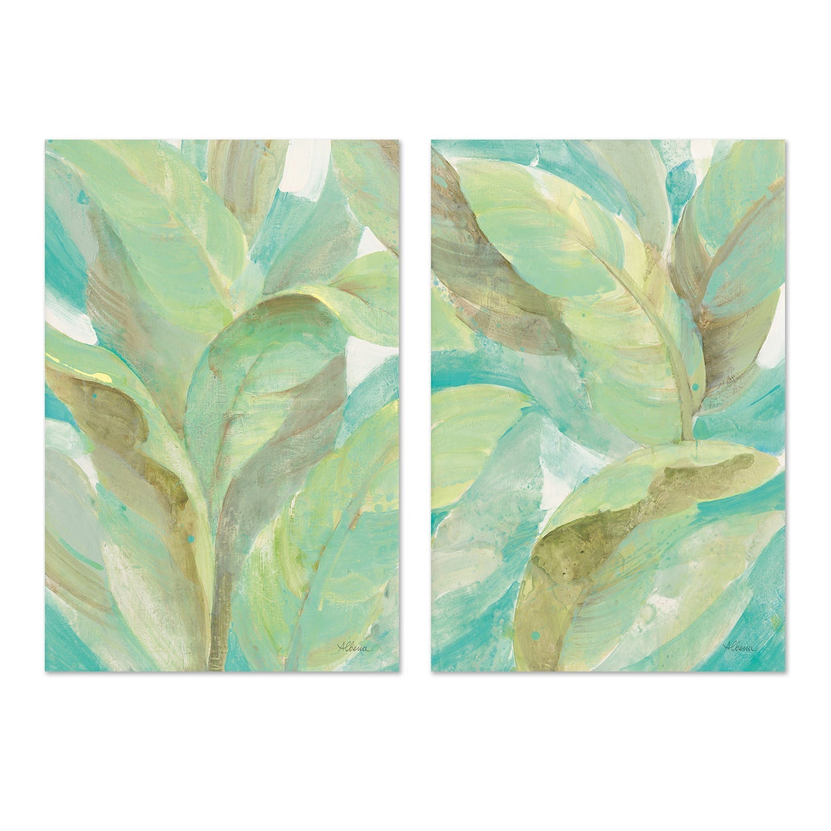 wall-art-print-canvas-poster-framed-Under the Palms, Style A & B, Set Of 2 , By Albena Hristova-GIOIA-WALL-ART