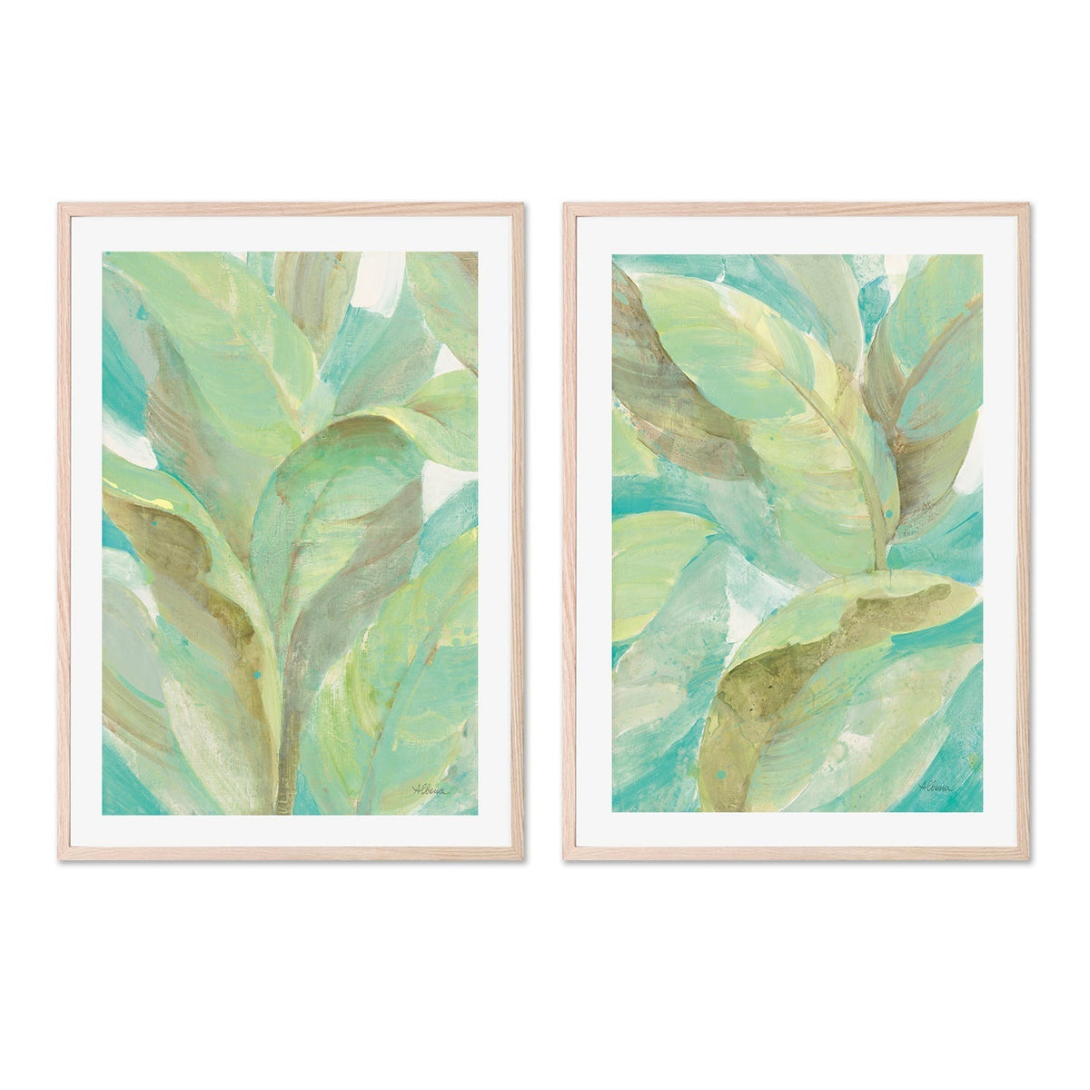 wall-art-print-canvas-poster-framed-Under the Palms, Style A & B, Set Of 2 , By Albena Hristova-GIOIA-WALL-ART
