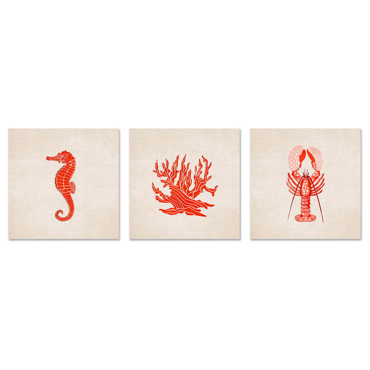 wall-art-print-canvas-poster-framed-Under The Sea, Set Of 3 , By Emel Tunaboylu-GIOIA-WALL-ART