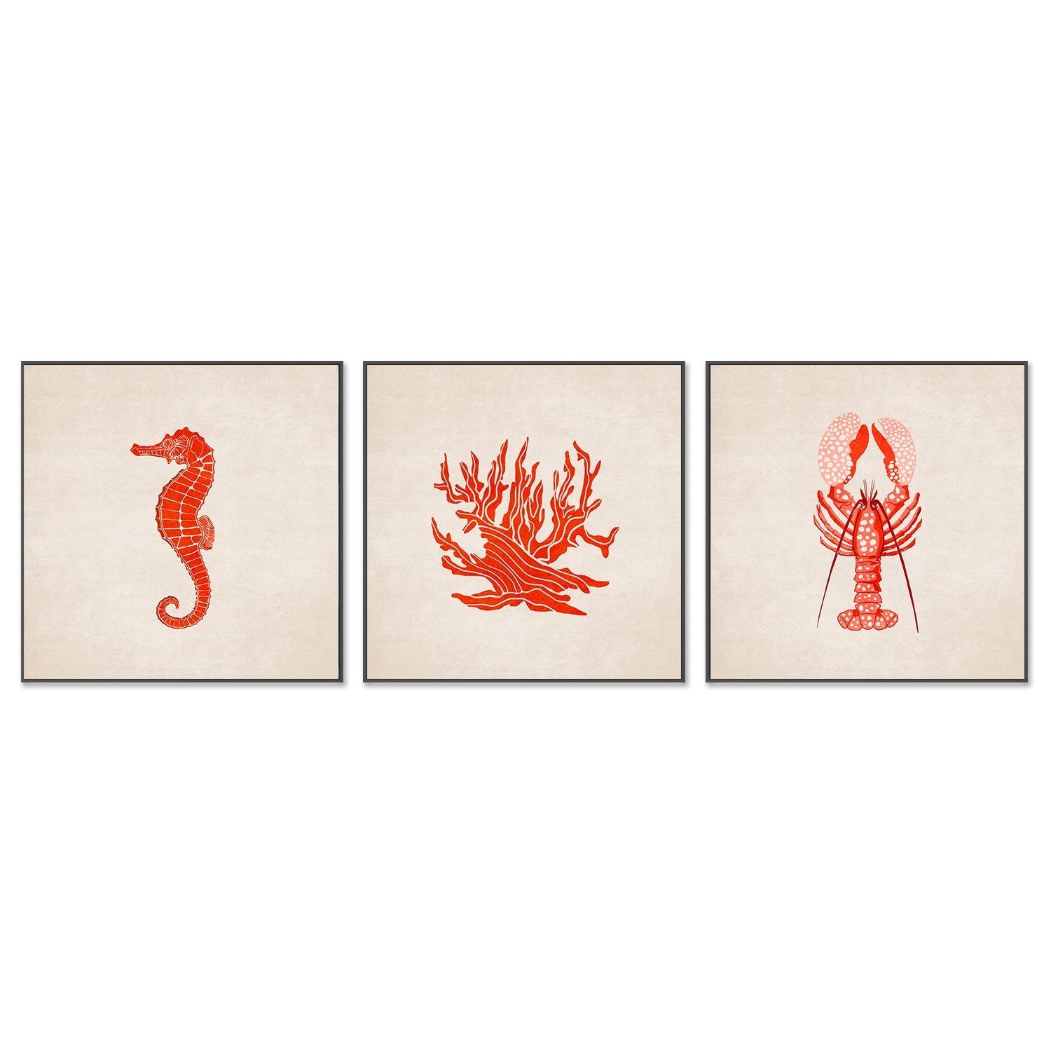 wall-art-print-canvas-poster-framed-Under The Sea, Set Of 3 , By Emel Tunaboylu-GIOIA-WALL-ART