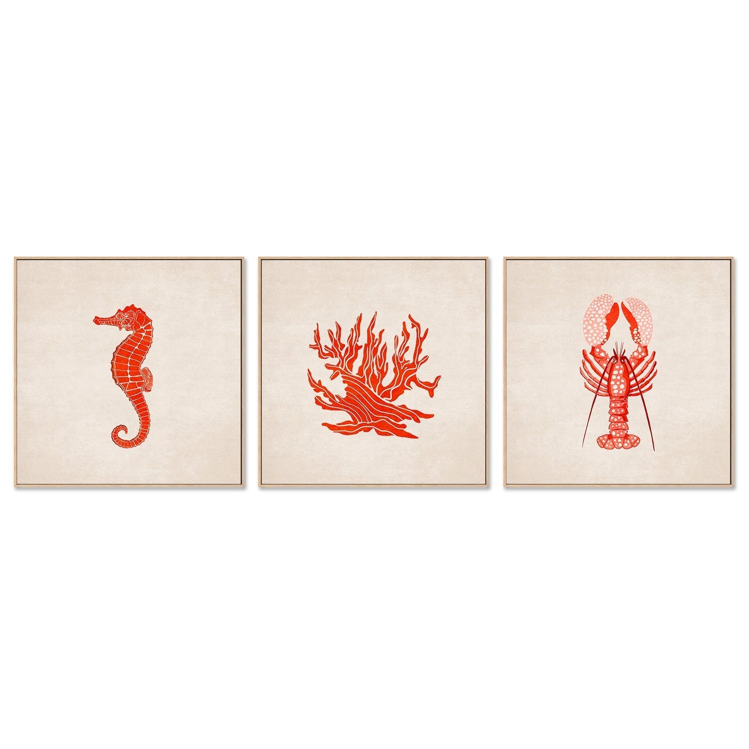 wall-art-print-canvas-poster-framed-Under The Sea, Set Of 3 , By Emel Tunaboylu-GIOIA-WALL-ART