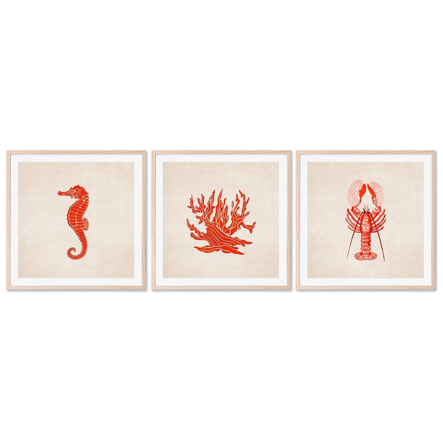 wall-art-print-canvas-poster-framed-Under The Sea, Set Of 3 , By Emel Tunaboylu-GIOIA-WALL-ART