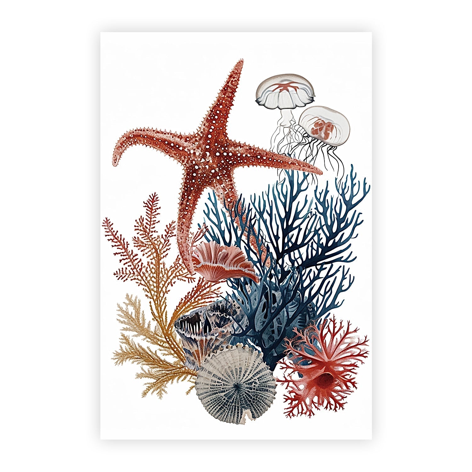 wall-art-print-canvas-poster-framed-Undersea Creatures , Style C , By Accent Art Studio-1