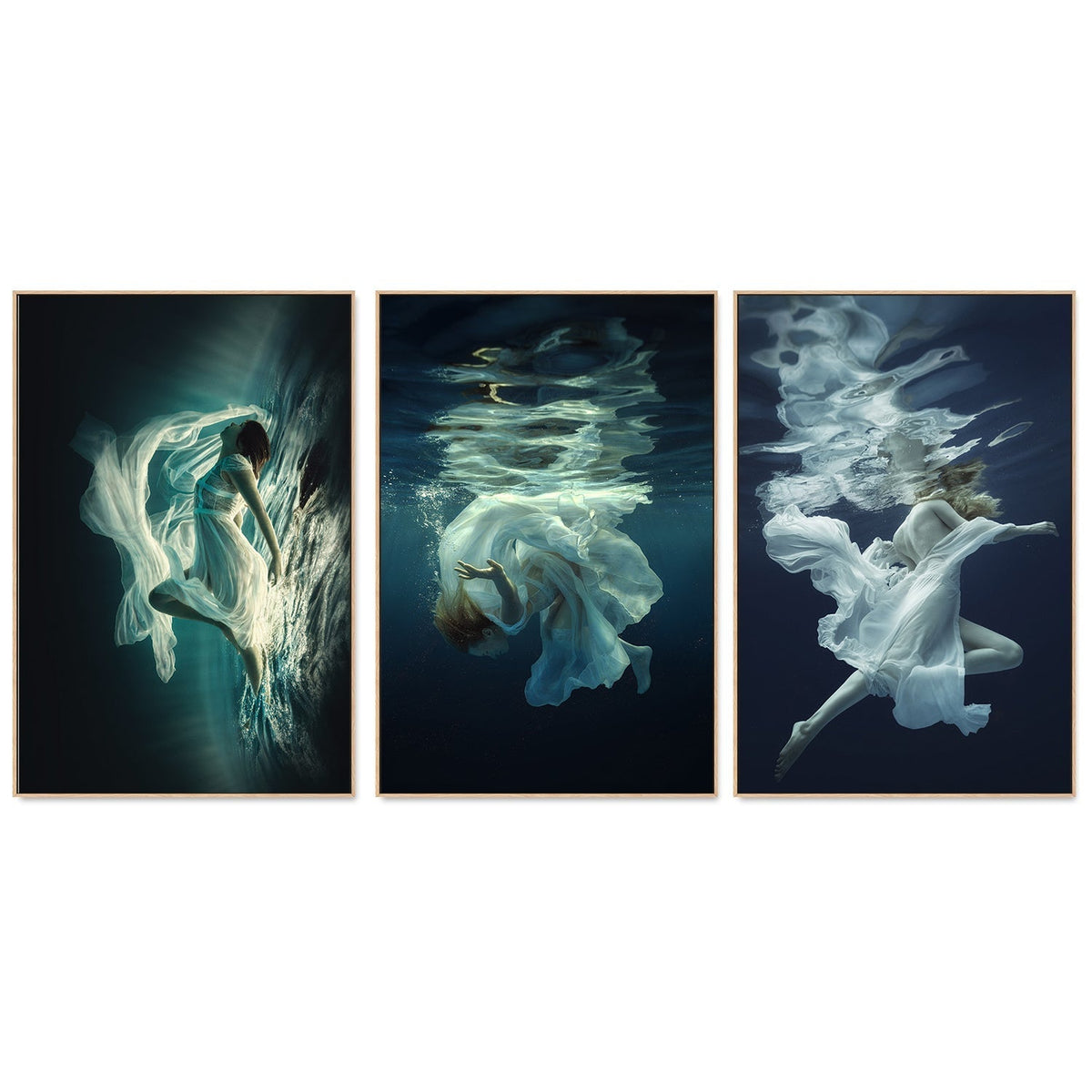 wall-art-print-canvas-poster-framed-Underwater by Dmitry Laudin, Set of 3-by-Plus X Studio-Gioia Wall Art