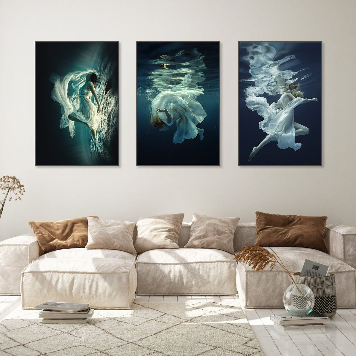 wall-art-print-canvas-poster-framed-Underwater by Dmitry Laudin, Set of 3-by-Plus X Studio-Gioia Wall Art