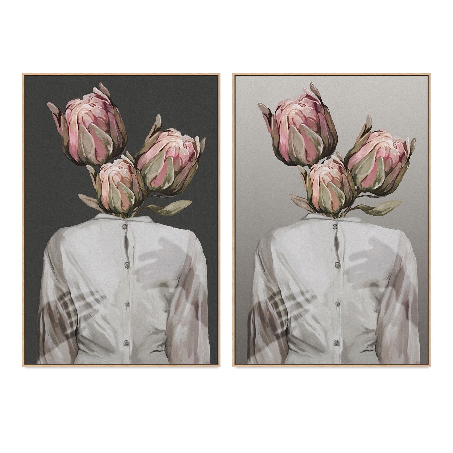 wall-art-print-canvas-poster-framed-Unknown Longing, Style A & B, Set of 2 , By Gabriella Roberg-4