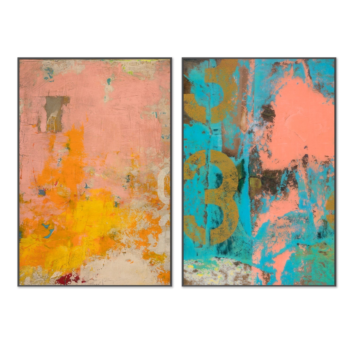 wall-art-print-canvas-poster-framed-Urban Collage, Style A & B, Set Of 2 , By Deanna Fainelli-4