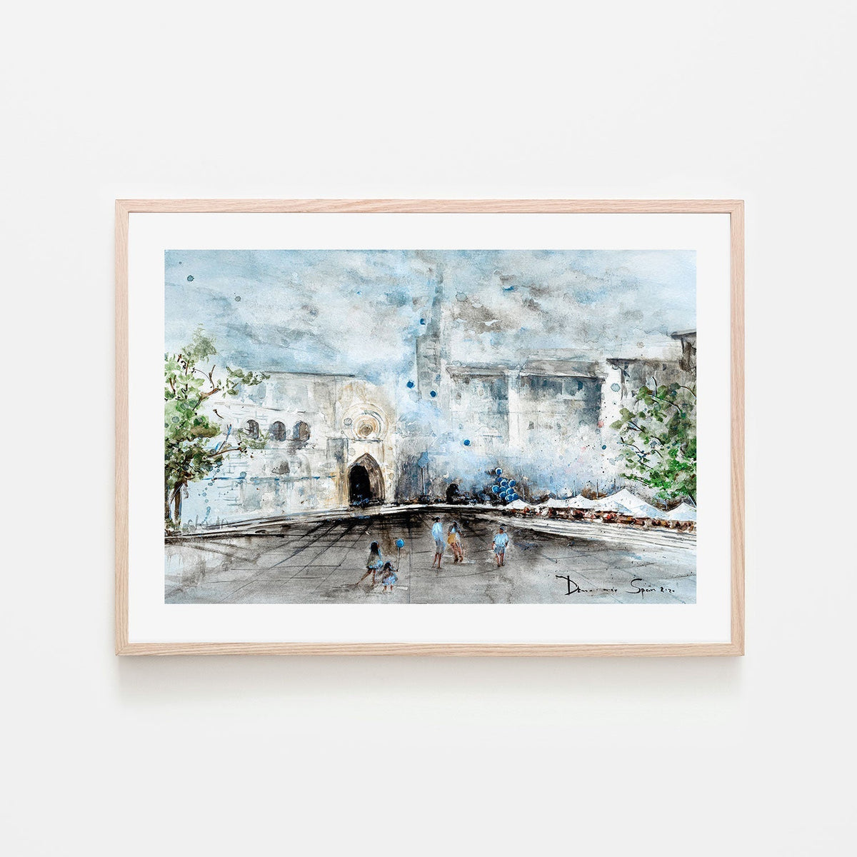 wall-art-print-canvas-poster-framed-Valencia Church , By Lilou Online Fine Arts-GIOIA-WALL-ART