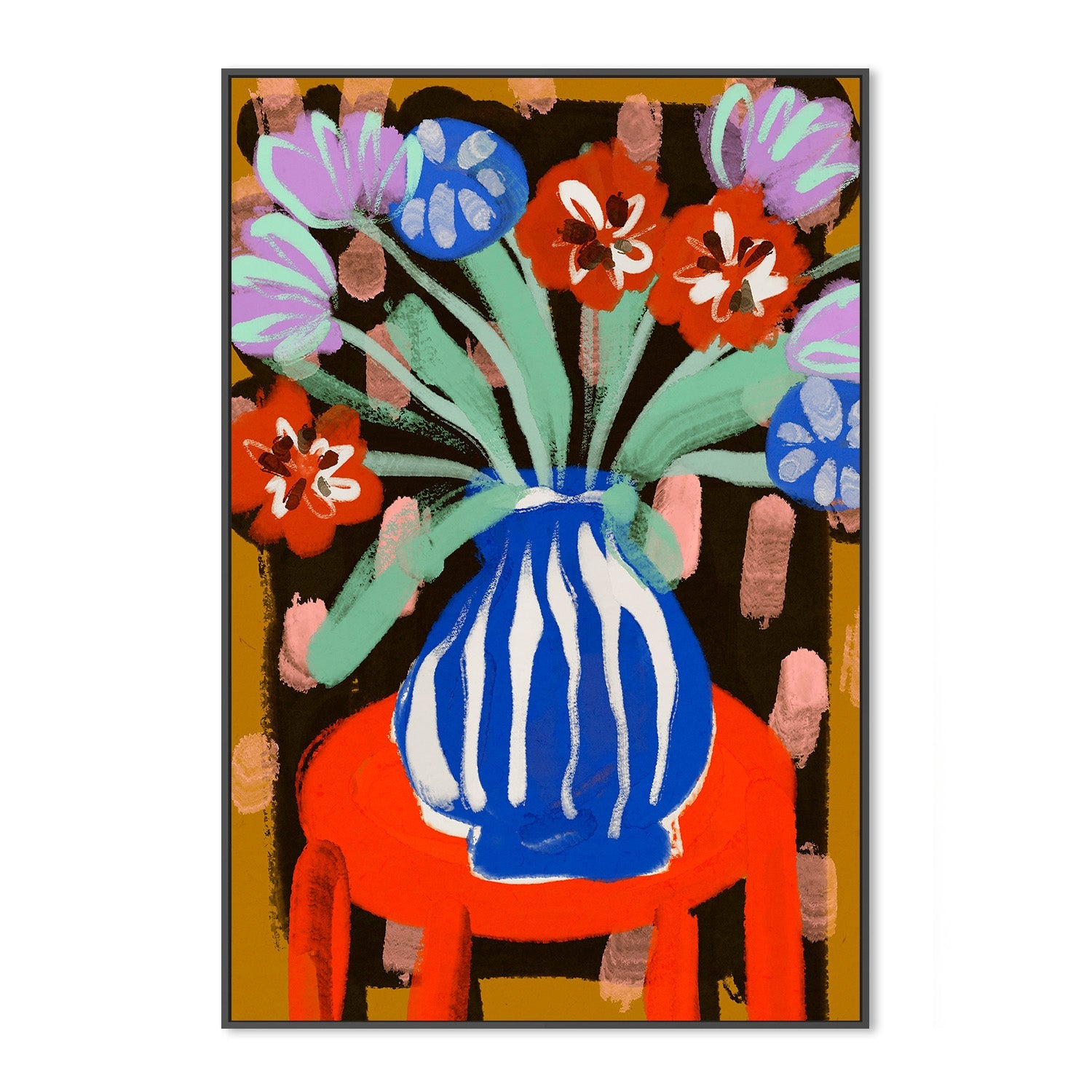 wall-art-print-canvas-poster-framed-Vase of Joyful Blooms-3