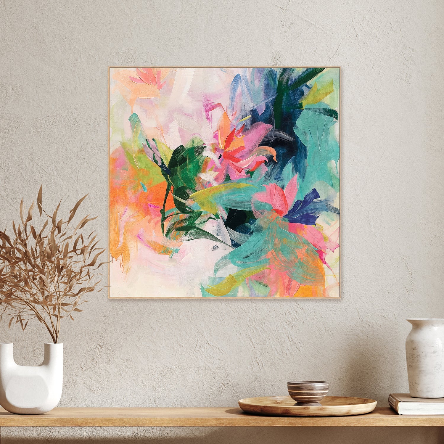 wall-art-print-canvas-poster-framed-Vibrant Whimsy, Style A-2
