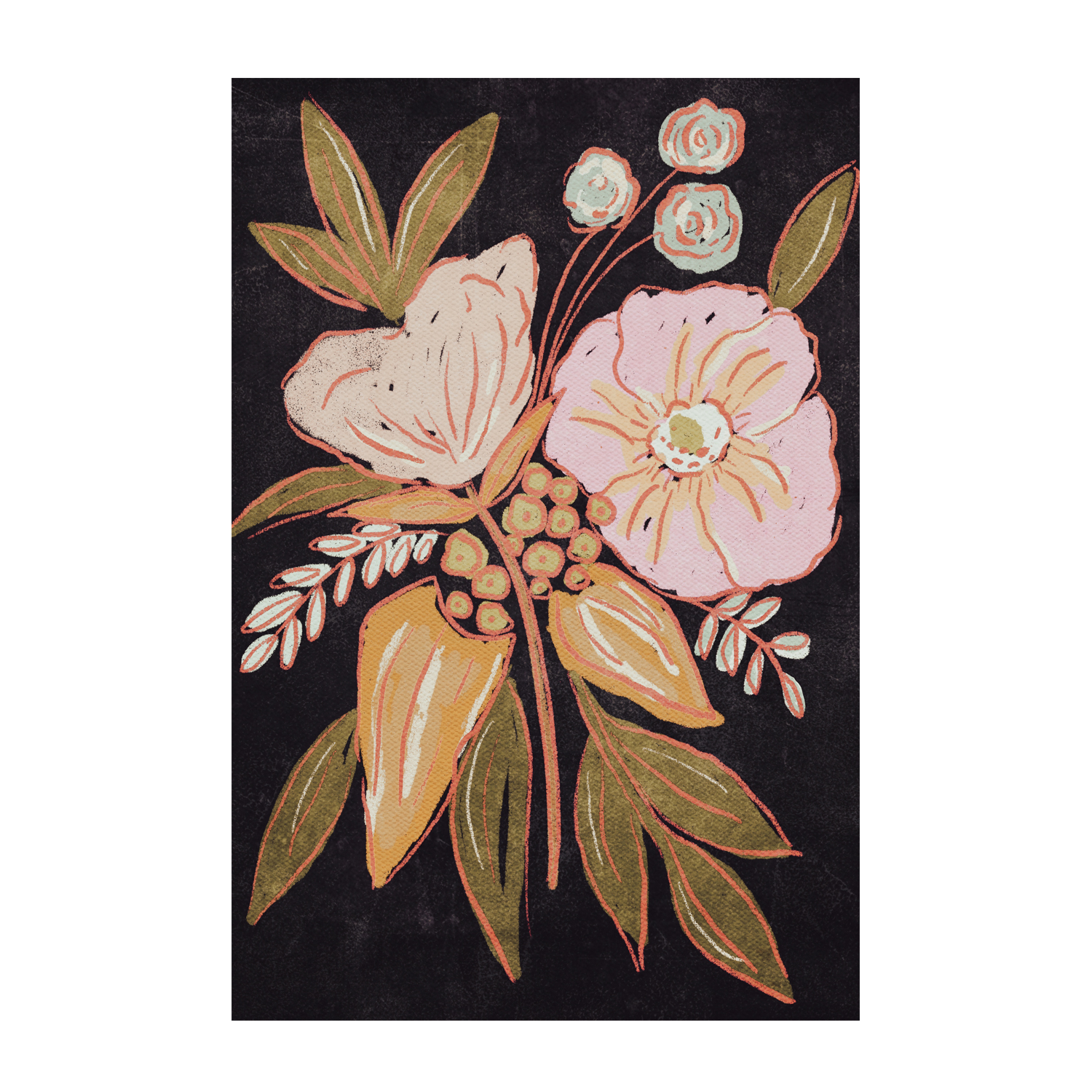 wall-art-print-canvas-poster-framed-Vintage Floral , By Lisa Nohren-1