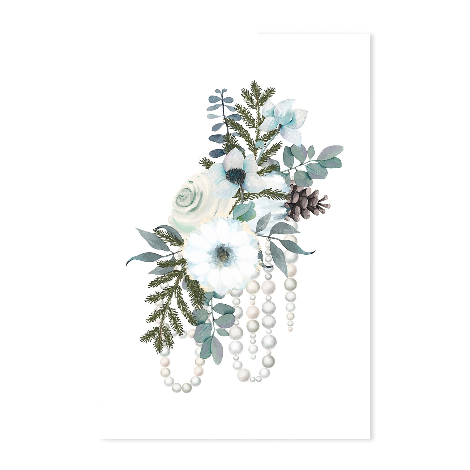 wall-art-print-canvas-poster-framed-Vintage Floral, Style A, B & C, Set Of 3-GIOIA-WALL-ART