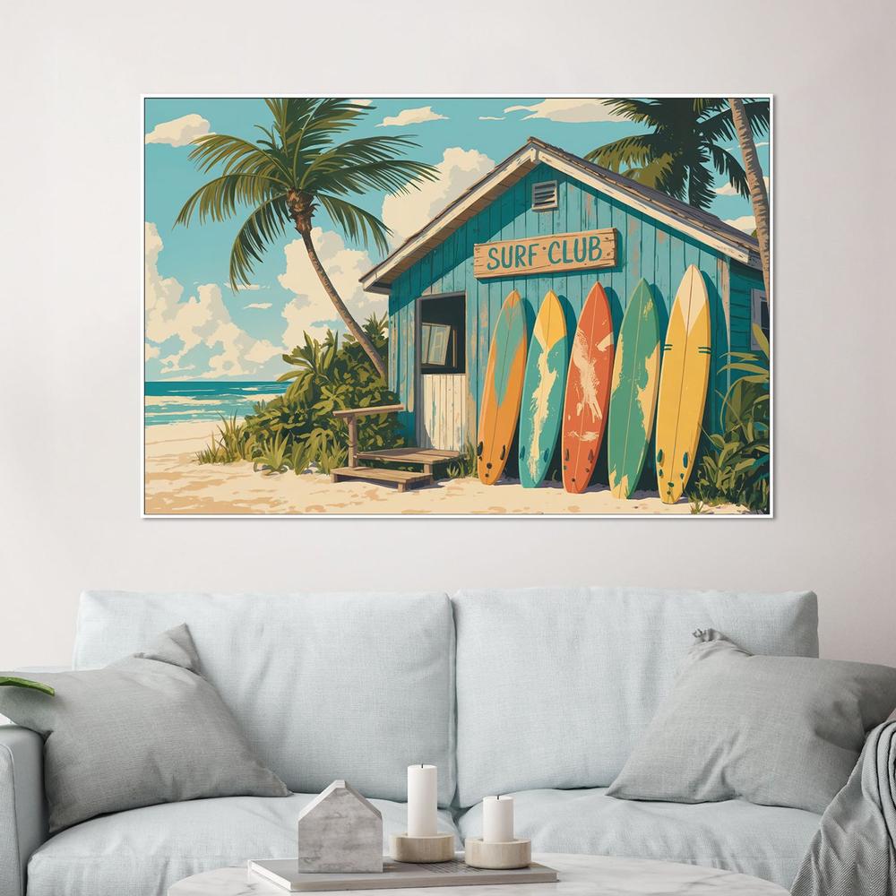wall-art-print-canvas-poster-framed-Vintage Surf Club Beach-2