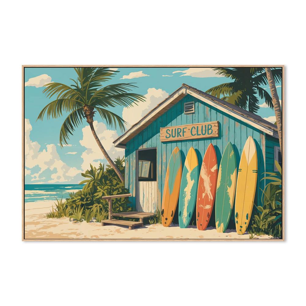 wall-art-print-canvas-poster-framed-Vintage Surf Club Beach-4