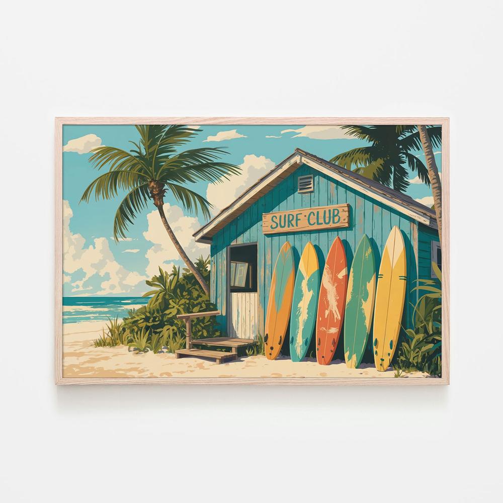 wall-art-print-canvas-poster-framed-Vintage Surf Club Beach-6