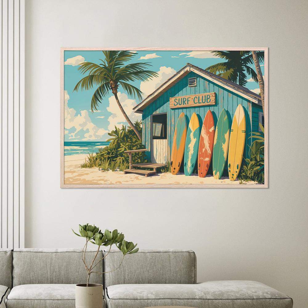 wall-art-print-canvas-poster-framed-Vintage Surf Club Beach-7