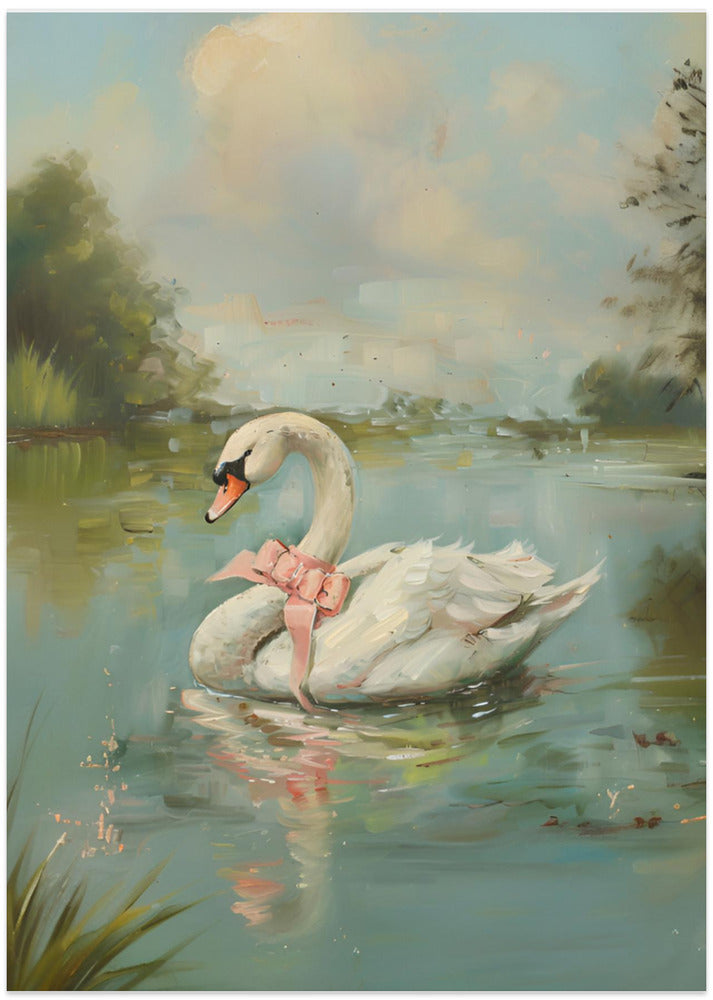 wall-art-print-canvas-poster-framed-Vintage Swan Coquette , By Jolly and Dash-1