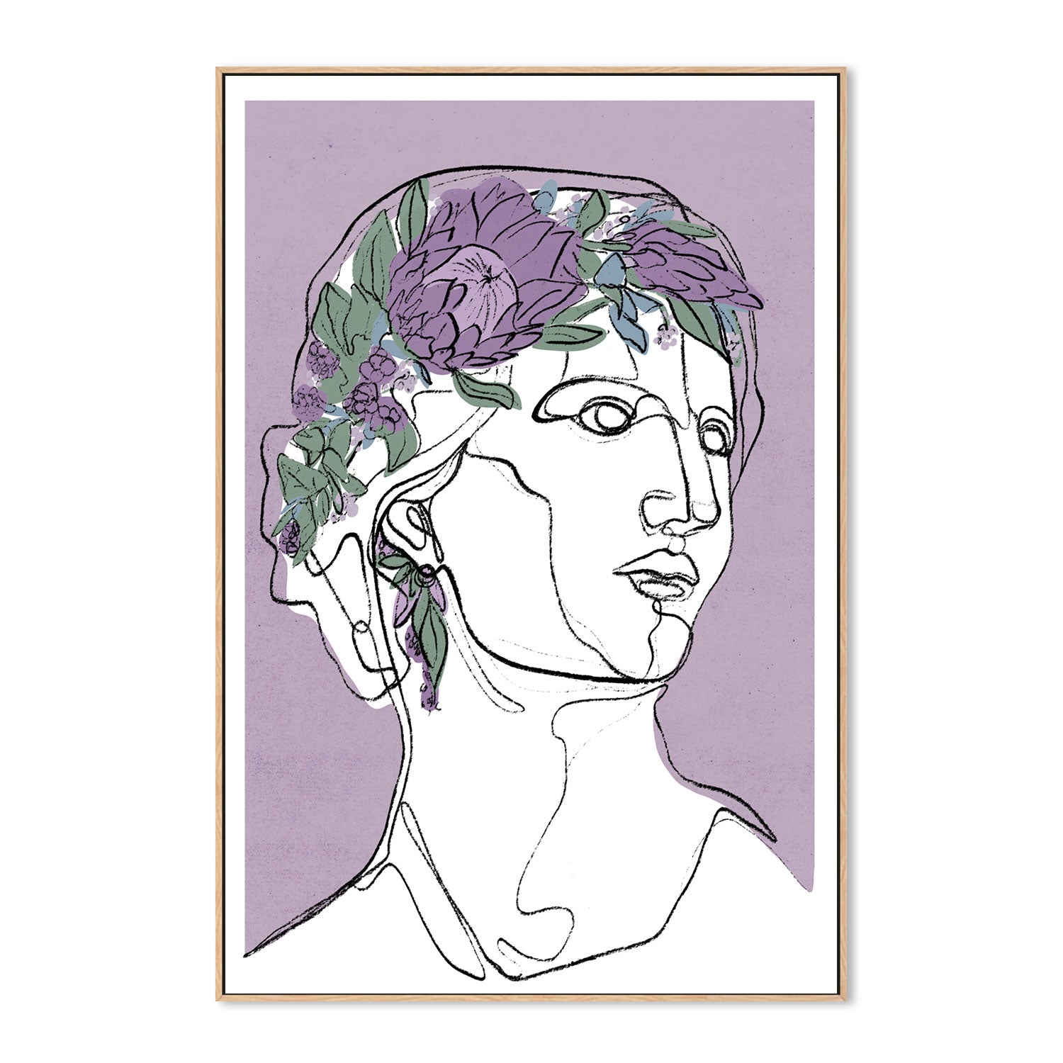 wall-art-print-canvas-poster-framed-Violet Flora , By Treechild-GIOIA-WALL-ART