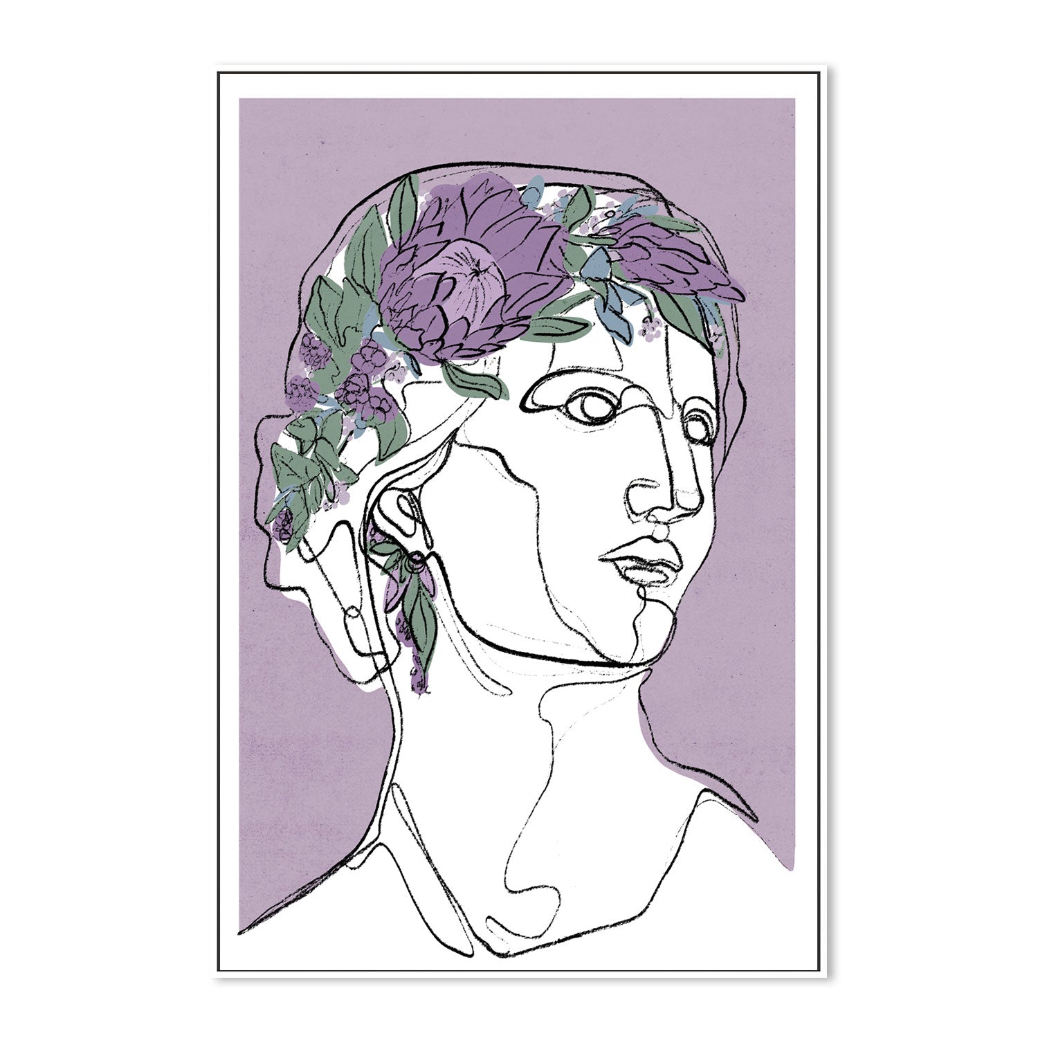 wall-art-print-canvas-poster-framed-Violet Flora , By Treechild-GIOIA-WALL-ART