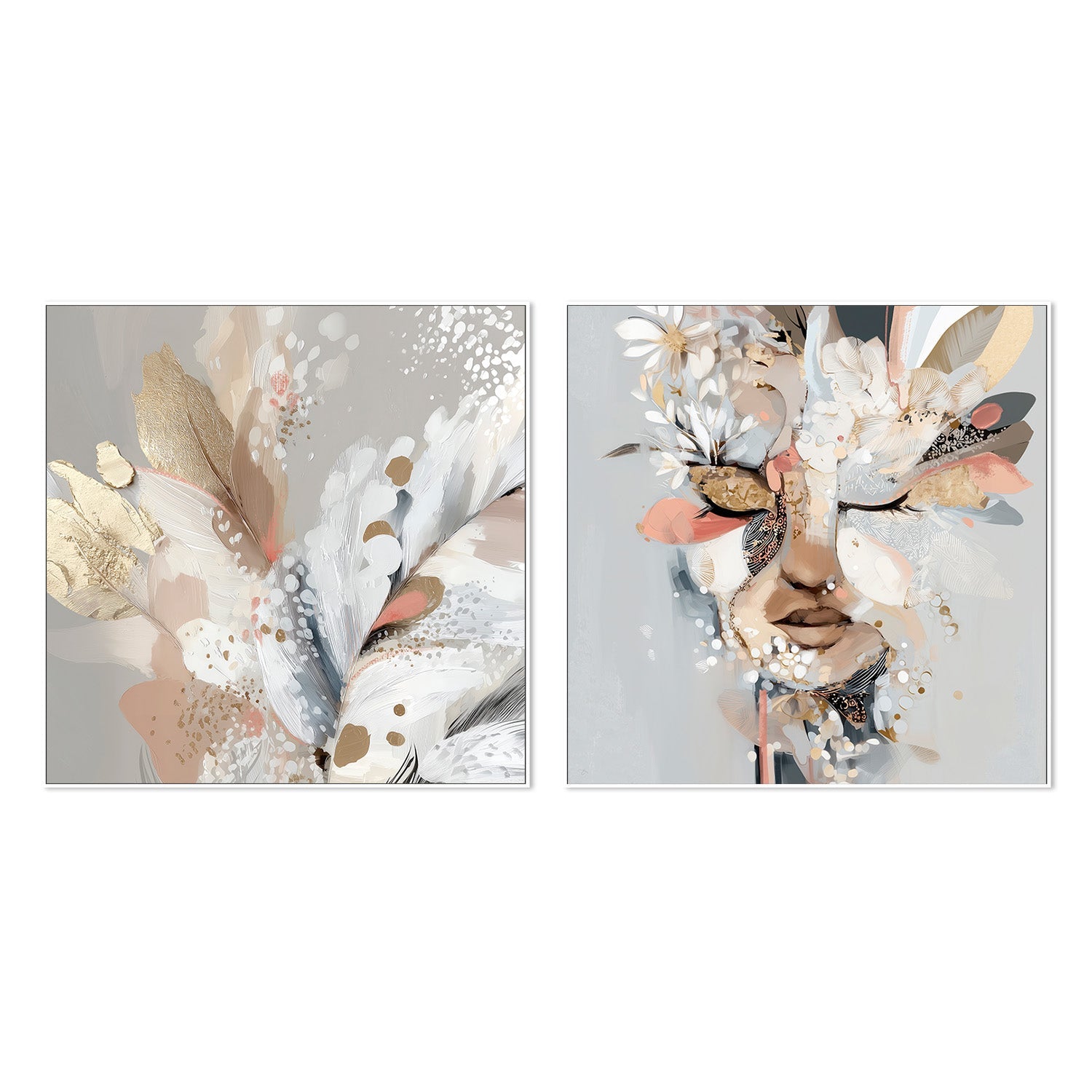 wall-art-print-canvas-poster-framed-Vivi, Left And Right, Set Of 2-5