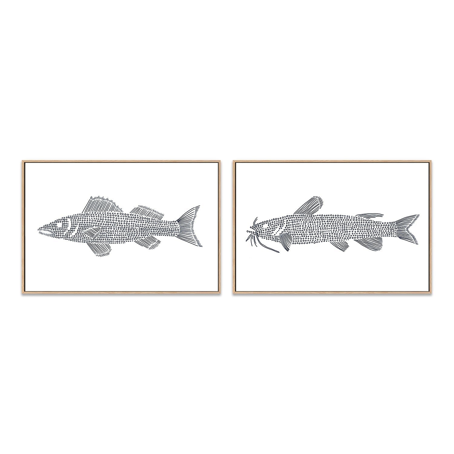 wall-art-print-canvas-poster-framed-Wall Eye-Cat Fish, Set Of 2 , By Jetty Home , By Jetty Home-4