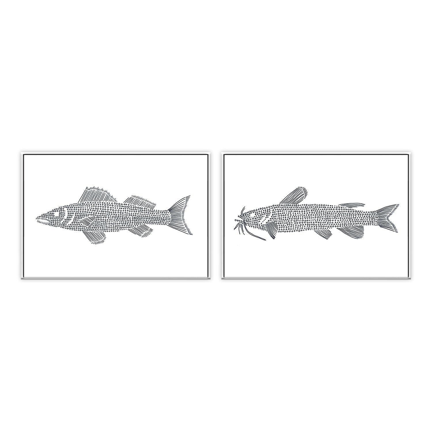 wall-art-print-canvas-poster-framed-Wall Eye-Cat Fish, Set Of 2 , By Jetty Home , By Jetty Home-5
