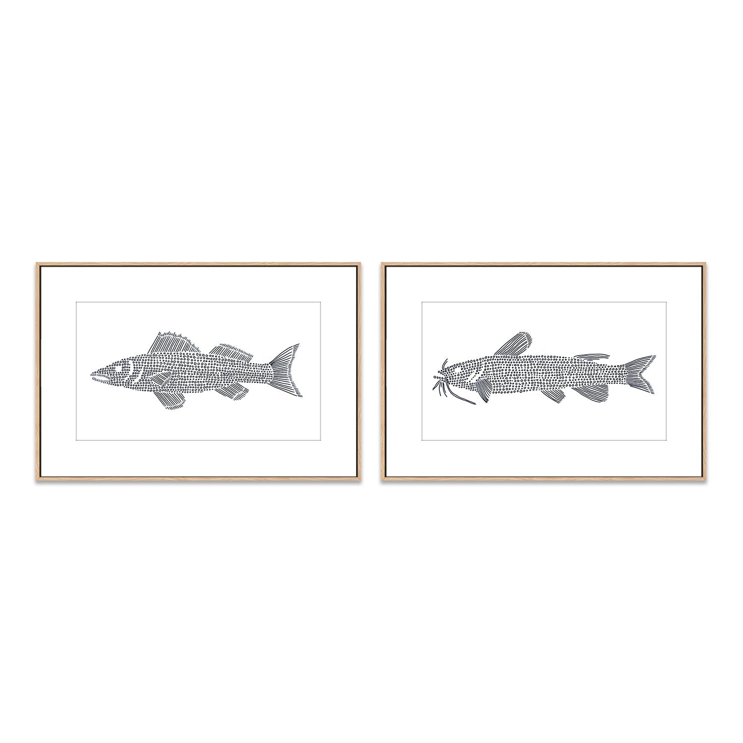 wall-art-print-canvas-poster-framed-Wall Eye-Cat Fish, Set Of 2 , By Jetty Home , By Jetty Home-6