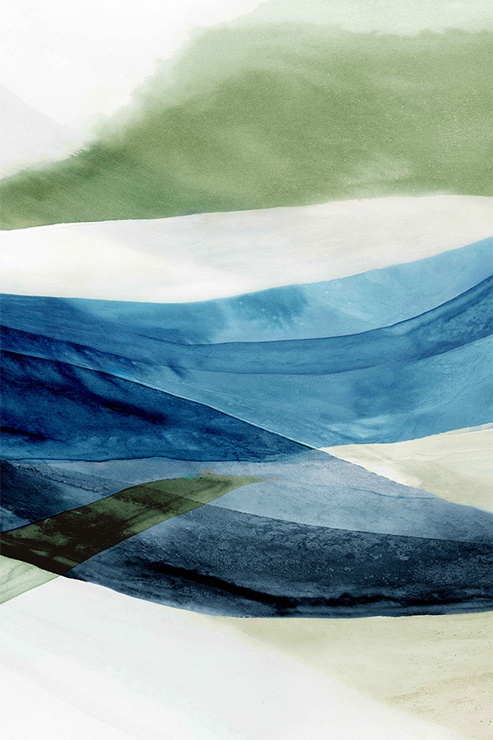 wall-art-print-canvas-poster-framed-Waves of Blue and Green-1