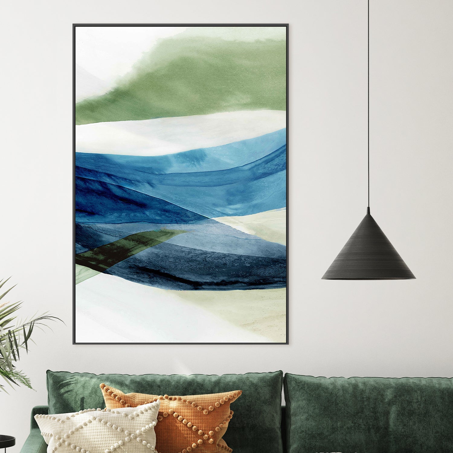 wall-art-print-canvas-poster-framed-Waves of Blue and Green-2