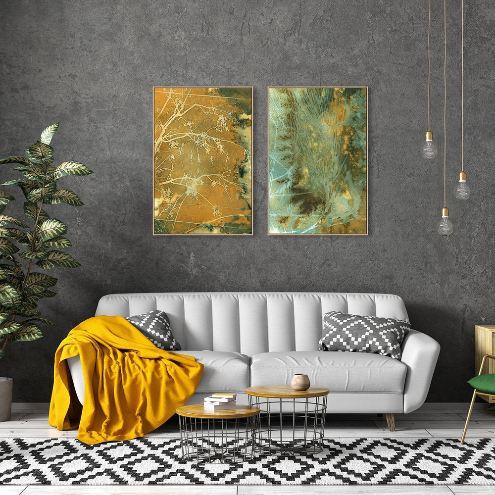 wall-art-print-canvas-poster-framed-Wheat Explosion And Branches And Lines, Set Of 2-by-Krista Mccurdy-Gioia Wall Art