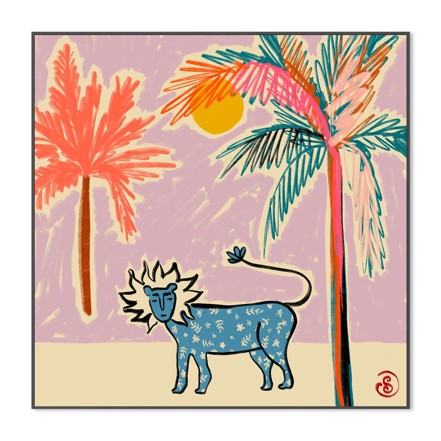wall-art-print-canvas-poster-framed-Whimsical Jungle-3